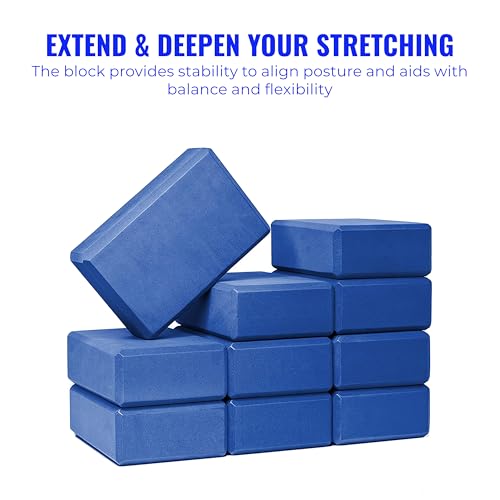3in Foam Bulk Yoga Blocks, 10 Pack - color: Dark Blue