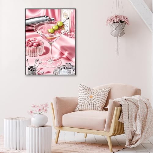 RYMILIE Cocktail Diamond Art Kits for Adults,Fashion Retro Diamond Painting | Diamond Art Kit for Beginners, 5D DIY Full Drill Diamond Painting Gem Art, Home Wall Art Gifts(12x16 inch) - color: DP03965