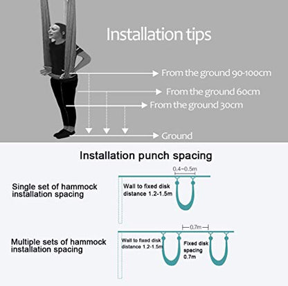 Aerial Yoga Hammock L:5M W:2.8M 5.5 Yards Aerial Pilates Silk Yoga Swing Set with 2000 Ibs Load Include Daisy Chain, Pose Guide - color: Wine Red