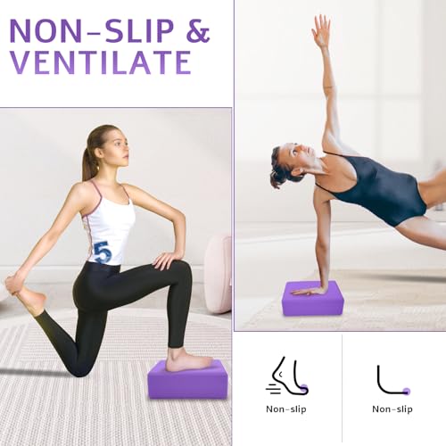 2 Pack Yoga Blocks, Lightweight 3x6x9in Yoga Bricks - color: 2PACK-Deep Purple