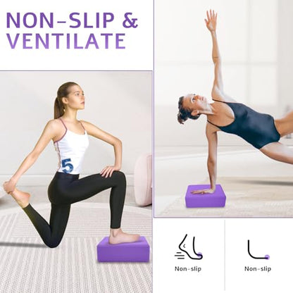 2 Pack Yoga Blocks, Lightweight 3x6x9in Yoga Bricks - color: 2PACK-Deep Purple