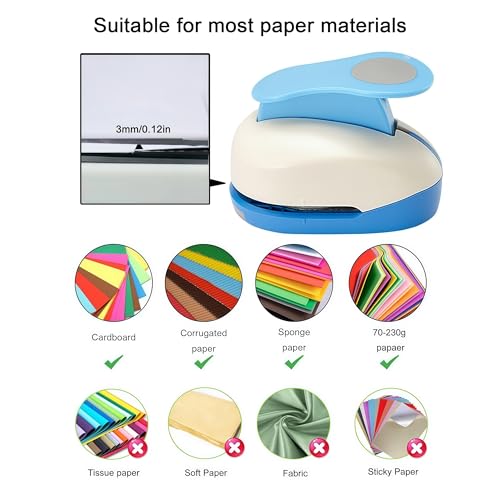 Circle Punch 2 inch Craft Lever Single Hole Shape Lever Punch Handmade Paper Candy Color By Random 2 inch（50.8mm） Circle - color: EVA-Circle-2