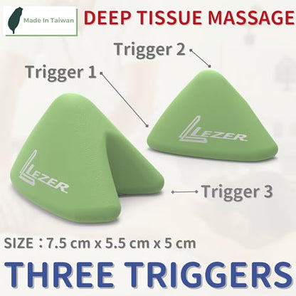 LEZER Trigger Massage Point, Manual Massage Ball, Muscle Knots Relief Tool, Myofascial Release, Physical Therapy, Deep Tissue Back Massage, Plantar Fasciitis, 2.9 in x 2.1 in (Green) - style: 03 - Trigger Green