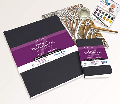 Stillman & Birn Zeta Series Softcover Sketchbook, 5.5" x 3.5", 270 gsm (Extra Heavyweight), White Paper, Smooth Surface - size: 5.5" x 3.5" 270 gsm (Extra Heavyweight)