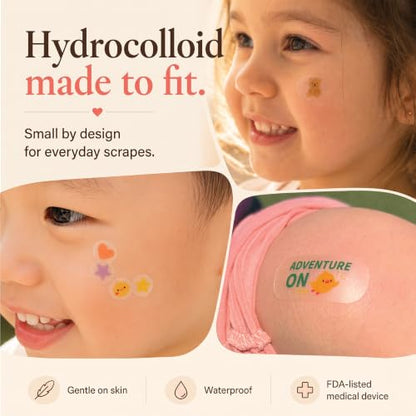 MoistureBand, Fast Healing Hydrocolloid Bandages for Kids, Waterproof & Gentle on Skin (Adventure Collection, 35 Count)