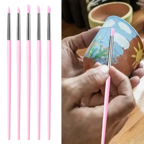 20Pcs Silicone Sculpting Tools, Colorful Clay Sculpting Tools, Multi-Shape Silicone Brushes, Pottery Modeling Tools for Polymer Clay, Ceramics, Nail Art, Fondant & Craft DIY - color: Mix