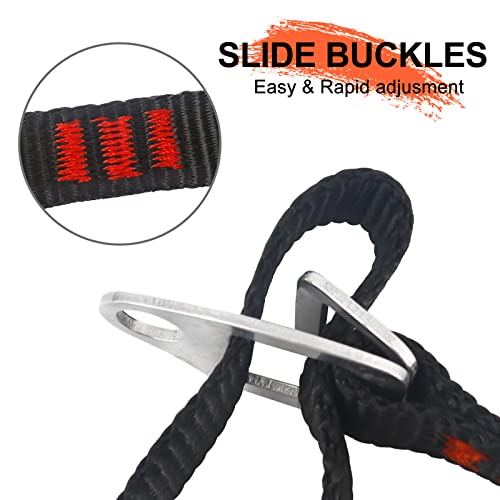 NewDoar Foot Ascender Loop for Climbing Tree Arborist - color: Black Red