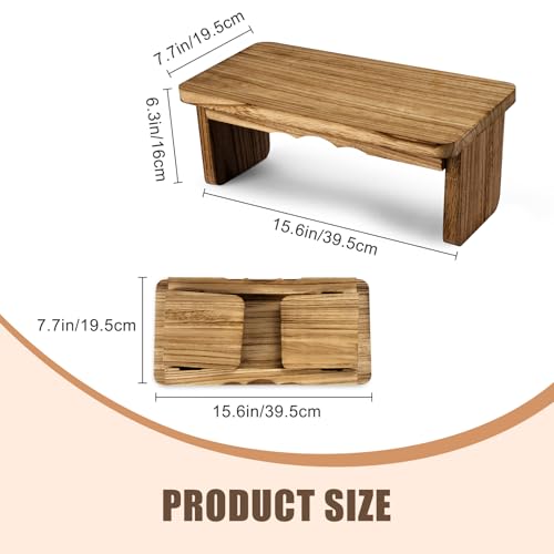 Meditation Bench Kneeling Stool Foldable Wooden Prayer Seat | foldable wooden meditation bench, kneeling prayer stool, ergonomic angled seat, lightweight portable, yoga mindfulness - color: Dark Wood