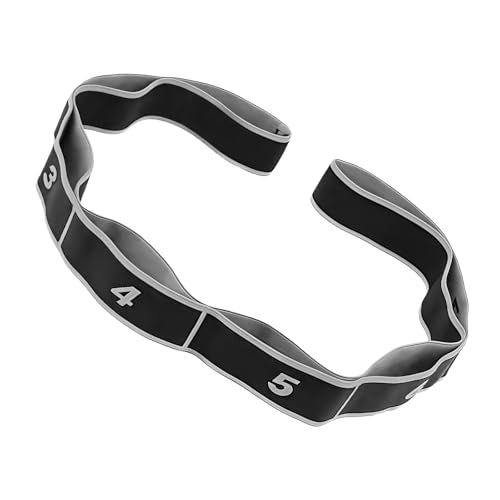8-Section Dance Stretching Belt, Multi-Loop Pilates Pull Strap with Numbers, Elastic Latin Dance Stretch Band for Yoga, - color: Gray
