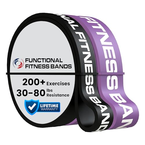 Pull Up Assist Bands Set by Functional Fitness. Heavy Duty Resistance and Assistance Training Band - color: Combo Pack- #3 Black and #4 Purple