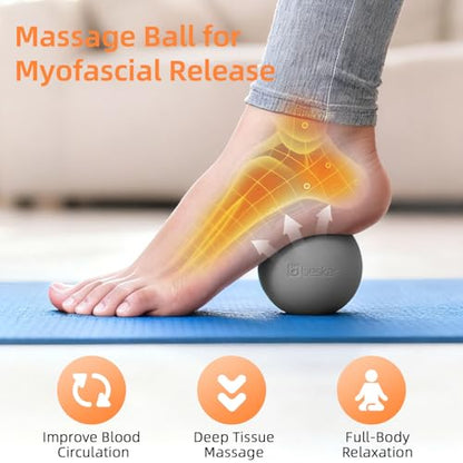 Massage Lacrosse Balls for Myofascial Release, Trigger Point Therapy - color: Gray