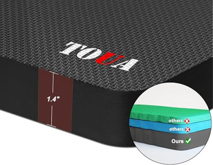 TOUA Kneeling Pad Thick Extra Large High Density Foam Kneeler Pad Mat for Gardening Yoga Exercise Bath (Black 2 Pack) - color: Black, size: Large - 2 Pack