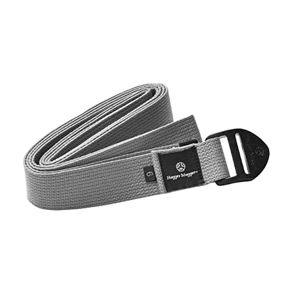 Hugger Mugger Cinch Cotton Yoga Strap - Super Strong Cotton, Quiet Cinch-Style Buckle, Long Length Great for Taller People - color: Grey, size: 8 ft.