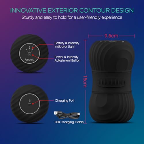 VOYOR-HEALTH Vibrating Peanut Massage Ball, Electric Deep Tissue Roller - color: Black
