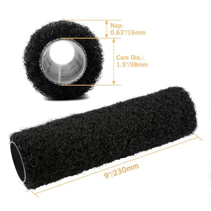 ROLLINGDOG 9" Drywall Compound Roller Cover | Heavy Duty Drywall Texture Roller,Putty Roller Brush,Spreading Wall Compound - color: 9"roller sleeve