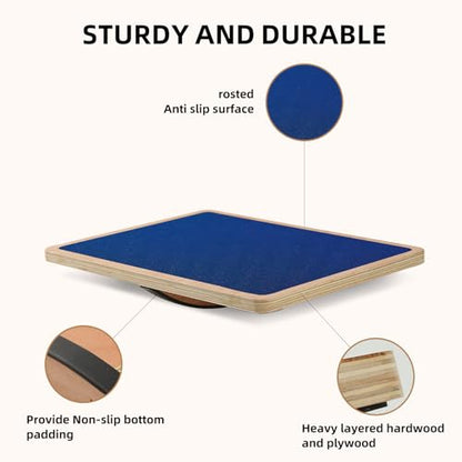 Juoe 360° Balance Board Wobble Board, Up to 350 LBS for Physical Therapy - color: 360° Rotation-Blue