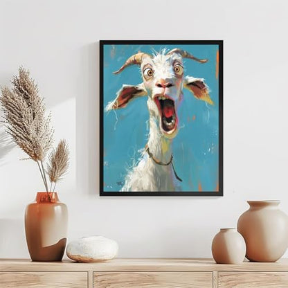 Diamond Art Kits for Adults,Funny Animals Diamond Painting Kits 12X16 Inch | 5D Diamond Art Paintings for Beginners,Round Full Drill Diamond Dot Tools Kit,Extra Diamonds,Stress Relief Craft,DIY Gift - color: Abstract Goat-0305