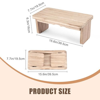 Meditation Bench Kneeling Stool Foldable Wooden Prayer Seat | foldable wooden meditation bench, kneeling prayer stool, ergonomic angled seat, lightweight portable, yoga mindfulness - color: Light Wood