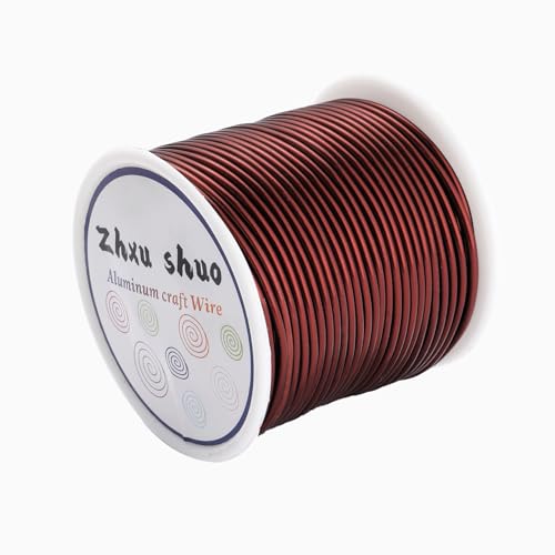 12 Gauge(2mm) Aluminum Wire 35 Yards Anodized Metal Wire for Bonsai Armature Crafting Sculpting Jewelry Craft Making Beading Floral (Brown, 12 Gauge) - color: Brown