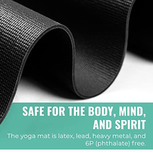 Elevate Bulk Extra Long Yoga Mats, 10 Pack, 72x24in | Bulk Non Slip Exercise Mats for Workout, Stretching, Fitness - Wholesale Non Toxic Gym Mats for Home, Schools and Studios - color: Black