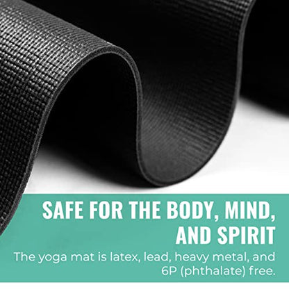 Elevate Bulk Extra Long Yoga Mats, 10 Pack, 72x24in | Bulk Non Slip Exercise Mats for Workout, Stretching, Fitness - Wholesale Non Toxic Gym Mats for Home, Schools and Studios - color: Black