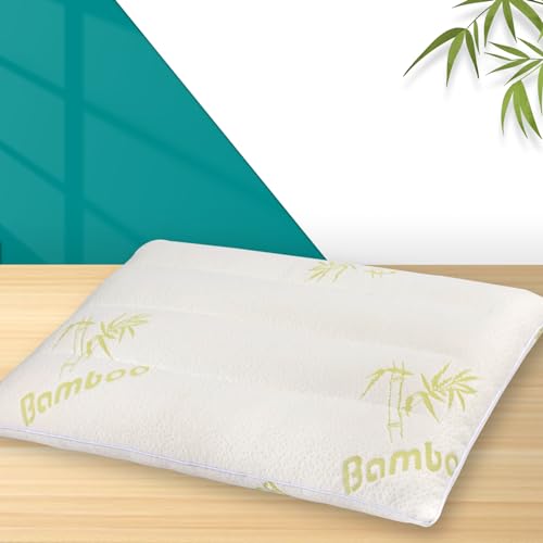 MINUPWELL Ultra Thin Pillows, Flat Pillows for Sleeping Thin, 7D High Support 2.5 inch Height Slim Bed Pillows for Stomach Sleeper, Standard Size -18x26 in - Rayon Derived from Bamboo - color: White, size: Standard Cooling(1PC)