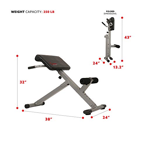 Sunny Health & Fitness Multi-Function Roman Chair - color: Sliver