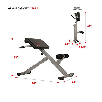 Sunny Health & Fitness Multi-Function Roman Chair - color: Sliver