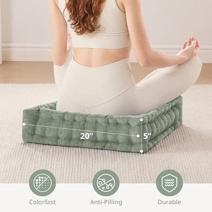 Intelligent Design Floor Pillow Meditation Cushion, 20x20 Desert Sage - color: Desert Sage