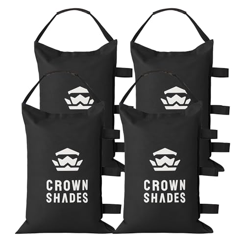 CROWN SHADES Sand Bags for Canopy Legs, 120 LBS, Black (Unfilled) - color: Black, size: 120lbs