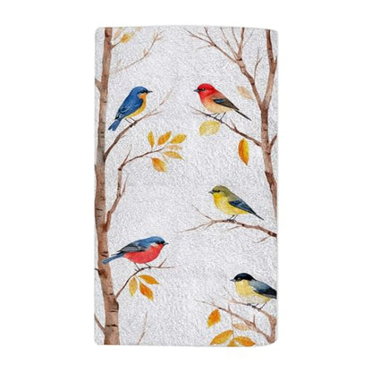 Autumn Bird Hawaii Beach Towel Tree Leaves Bullfinch Birch Chestnut Animal Fall Face Towels Suit Travel Sports Pool Swimming Bath Camping Spa Gym Yoga,15x30 Inch - color: Autumn Bird Hawaii