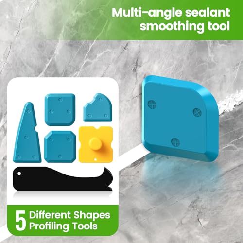 Goopreen Silicone Caulking Tool Kit-3 in 1 Caulk Tool Caulk Remover Tool(Stainless Steel) Silicone Seam Tool and Putty Knife Sealant Finishing Tool for Bathroom Kitchen Floor Window Sink Seal - style: Classic Set