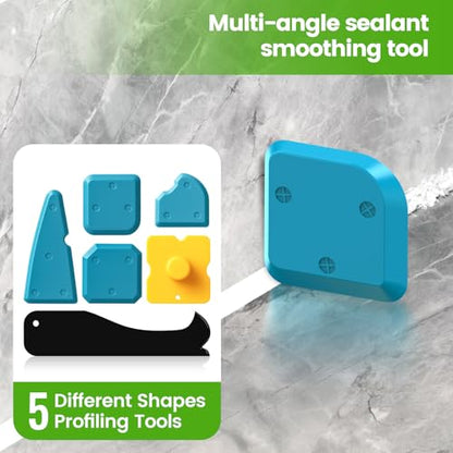 Goopreen Silicone Caulking Tool Kit-3 in 1 Caulk Tool Caulk Remover Tool(Stainless Steel) Silicone Seam Tool and Putty Knife Sealant Finishing Tool for Bathroom Kitchen Floor Window Sink Seal - style: Classic Set