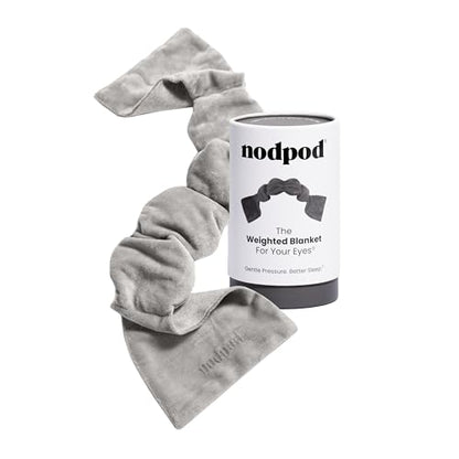 nodpod Patented Gentle Pressure Sleep Mask, Weighted Eye Mask - color: Elephant Gray Cotton