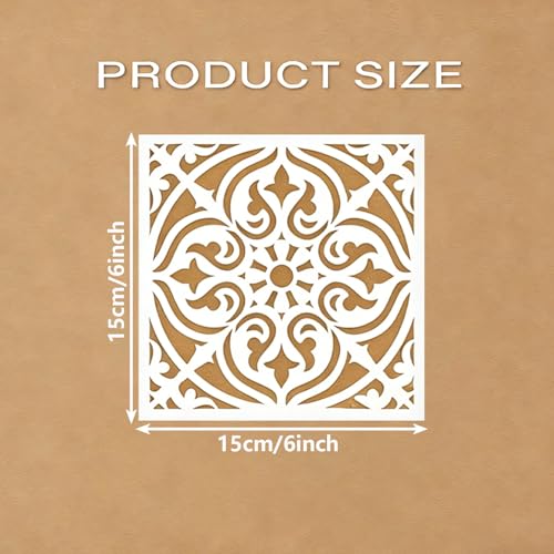 9 Pcs Mandala Stencils for Painting Reusable Plastic 6×6 Inch Mandala Dot Stencils Drawing Templates for Crafts DIY Wall Canvas Notebook Knit Card Wood