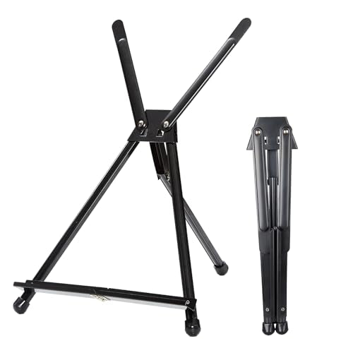 MEEDEN Tabletop Easels, Metal Easel Stand for Painting & Display, Aluminum Desktop Art Painting Easel, Foldable Portable Paint Easel Tripod Stand for Canvas, Paintings, Photos, Books, Signs - size: 1-Pack