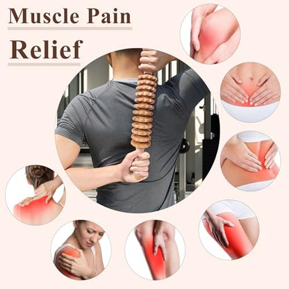 Xokocli Cellulite Massage Tool Wood Therapy Massage Tools Fascia Blaster Cellulite Roller Lymphatic Drainage Massager Deep Tissue Massage Stick for Legs Thighs Muscle Relief Recovery(White 12-Wheel) - color: Nude 12-wheel