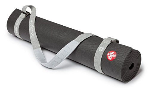Manduka Yoga Commuter Mat Carrier - Eco-Friendly Cotton, Easy to Carry, Hands-Free, For All Mat Sizes - color: Heather Grey and Bliss