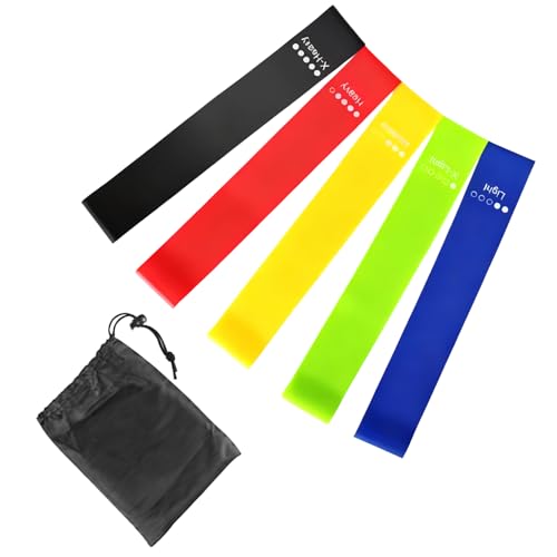 Resistance Bands for Women 5 Pack Loop Exercise Bands Set Workout Bands for Legs and Glutes Mini Bands with Carry Bag - color: Mixed Color-2