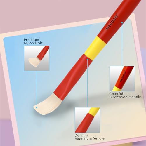 MEEDEN Paint Brushes Set for Kids: Brush Set for Toddlers 5 Pcs | Round Flat & Fan Kids Paint Brush Set for Preschool - Paintbrushes for Acrylic & Washable - Paint Art Supplies for Painters - size: 5 pcs