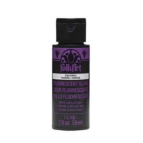 FolkArt 2720 Fluorescent Glow Acrylic Paint, Purple - color: Purple, size: 2 Fl Oz (Pack of 1)