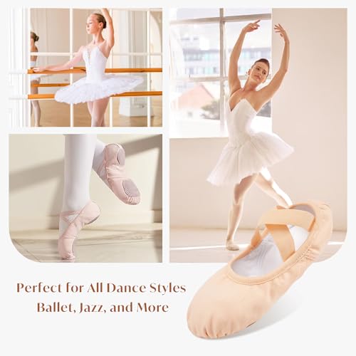 Stelle Ballet Shoes Women Highly Stretch Canvas Dance Slippers Ballet Flats | Ballet shoes for women, Split suede outsole, Non-Slip, Breathable cotton lining, Elastic cross straps, Yoga, Ballet training - color: Ballet Pink, size: 8