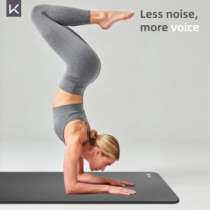 KEEP Extra Thick NBR Yoga Mat - color: Grey, size: 72”x32”x15mm