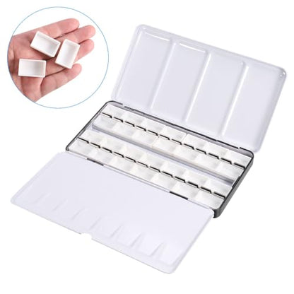 PATIKIL Empty Watercolor Palette, Metal Watercolor Tin with 28pcs Full Pans Paint Case with Lid Paint Box for Travel Gouache Oil Painting, Black 28 Wells - color: Black, style: 28 Wells