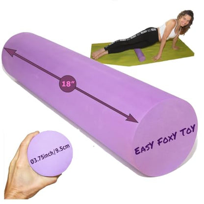Small Size Medium-Hard Density EVA 4 Inch Foam Roller for Back &Leg Pain; Sore Muscle Recovery; Trigger Point Massage Roller Ø3.75x18inch Physical Therapy; Helps as Spine Cracker Stretcher
