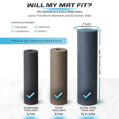 MAGNILAY Expandable Yoga Mat Bag, Adjustable Strap, Black, Large - color: Blue