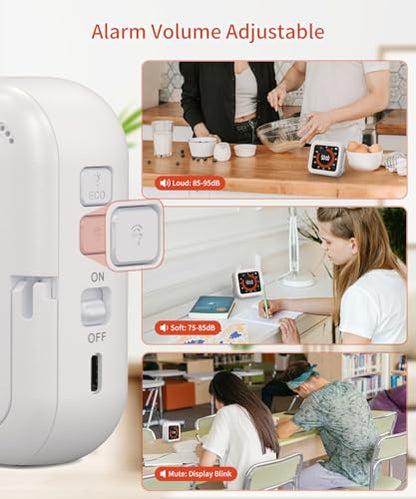 Digital Magnetic Visual Kitchen Timer, Up to 11H 59M Countdown & Count Up - color: White