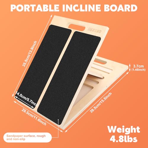 Portable Slant Board for Calf Stretching, Adjustable Wooden Calf Stretcher Incline Board, Calf Stretch Board for Squats Leg Knees Heel Ankle Stretching - color: 1PC（Slant Board）