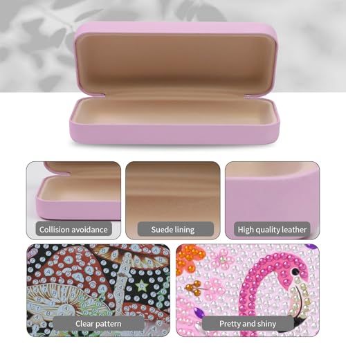 FlyingMage 5D Diamond Art Painting Kit for Adults Beginner, Small DIY Diamond Dots Gem Art Painting Mosaic Kits, Cute Hard Shell Sunglasses Eyeglasses Glasses Case for Women Teen, Pink Flamingo - color: Pink Flamingo