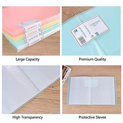 A3 Diamond Painting Storage Book, 60 Views Art Portfolio Presentations Folder with 30 Pages Protectors, 17.3x12.8in - color: White